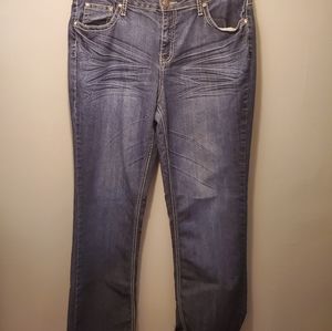 Earl Jean Womens Size 14 Medium Wash Dark Denim Jeans